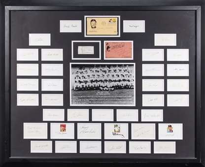 1961 New York Yankees Signed and Framed 36x44" Index Card Collage with 40 Signatures Including Mickey Mantle, Roger Maris, Whitey Ford and Yogi Berra (JSA)